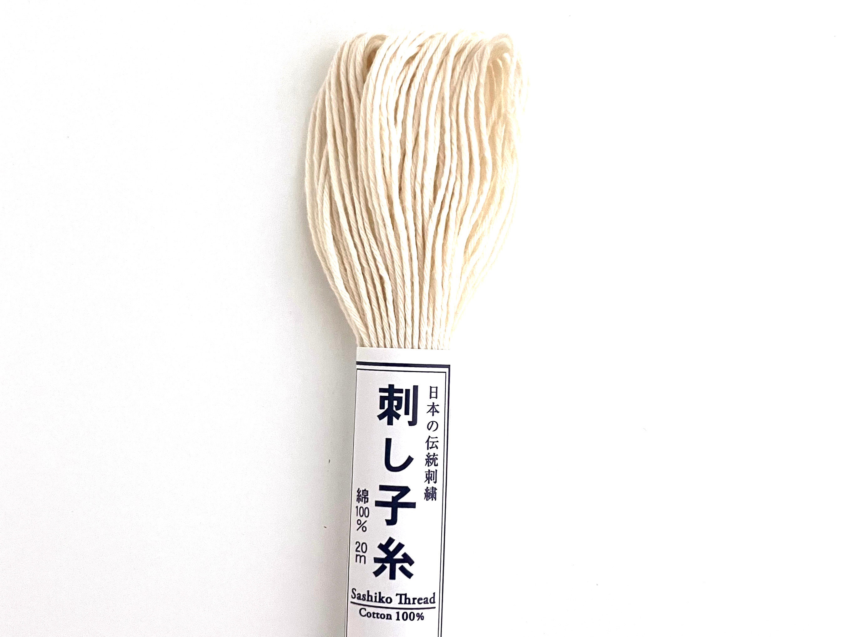 Olympus Sashiko Thread: OFF WHITE (Color 2) cotton embroidery thread.