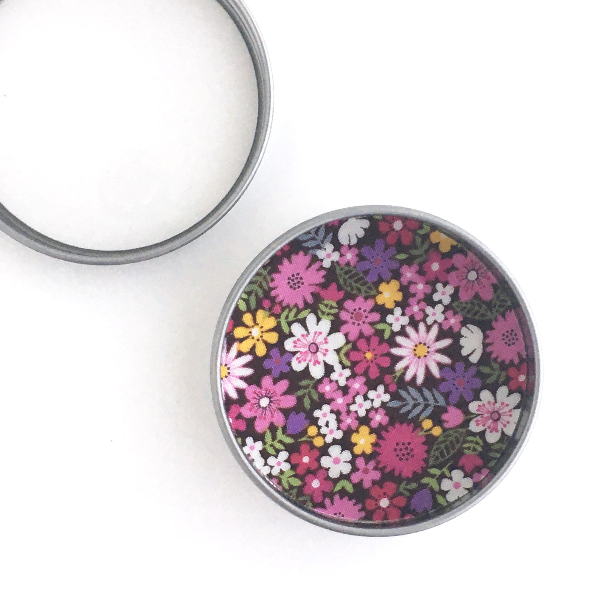 Decorative Clear Lid Tin Small round tin with see thru lid to Etsy