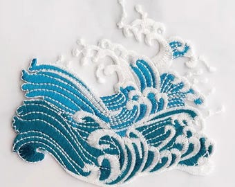 Ocean Wave Iron On Patch