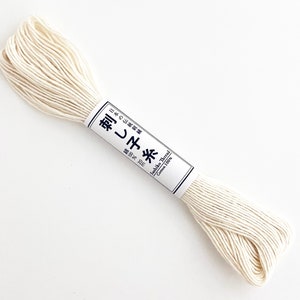 Olympus Sashiko Thread: Off white cotton embroidery thread. image 2