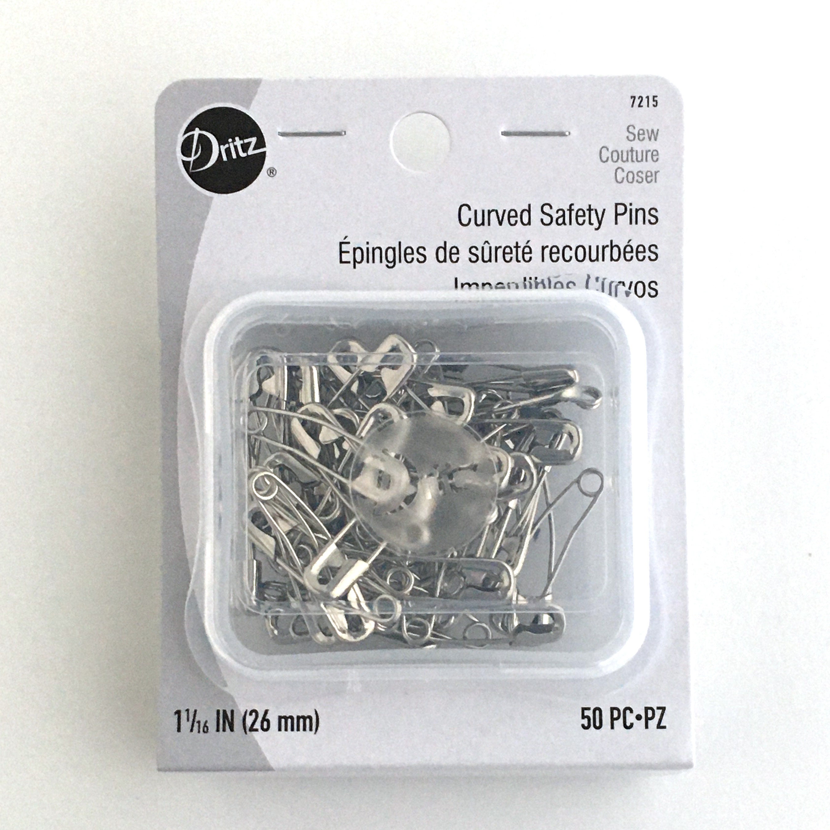 Curved Safety Pins for Basting