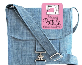 Messenger Bag Sewing Pattern: Two-Pocket Design with Adjustable Strap (PDF Pattern)