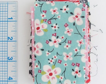 Tiny Scraps 1 Ounce Grab Bag | Very small quilting cotton fabric scrap pieces for postage stamp quilts, patchwork, fabric beads.