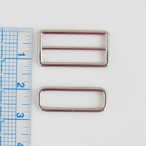 Adjustable Strap Hardware 2 Inch: Slider adjuster and rectangle ring to make a wide crossbody strap for large messenger or diaper bag. image 2