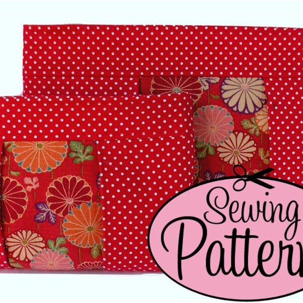 Clutch Sewing Pattern - Inset Zip Clutch and Pouch - PDF (Email Delivery)