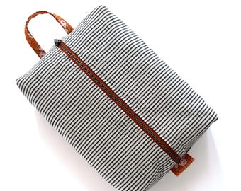 Denim Boxy Zipper Pouch