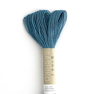 Olympus Sashiko Thread: Sky blue (color #9) cotton embroidery thread.