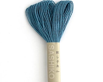Olympus Sashiko Thread: SKY BLUE (color #9) cotton embroidery thread.