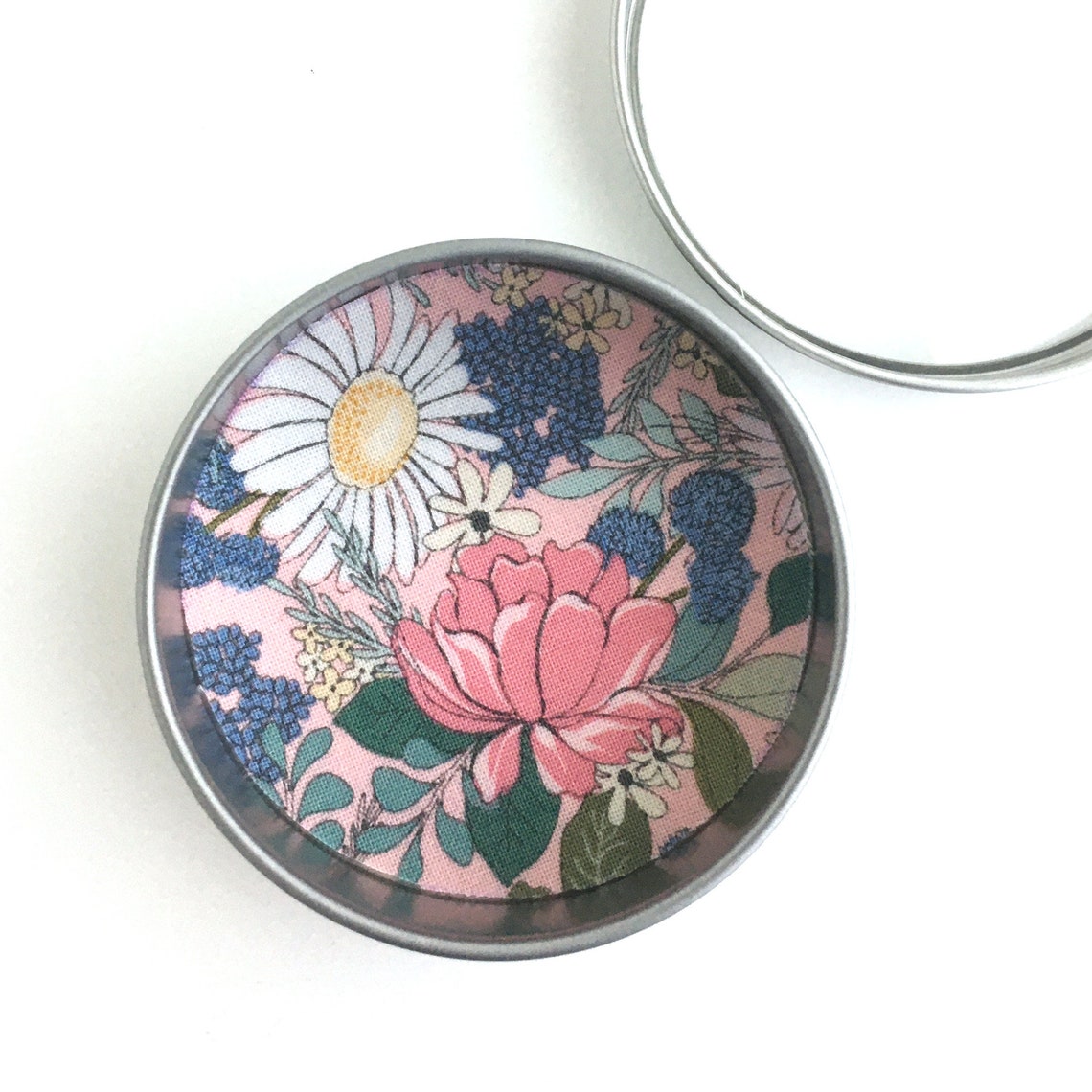 Decorative Clear Lid Tin Small round tin with see thru lid to Etsy