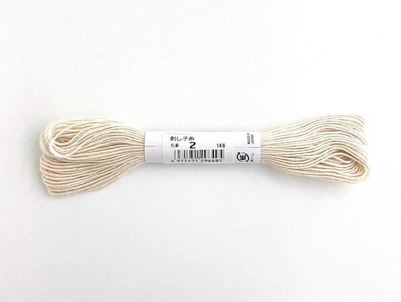 Olympus Sashiko Thread: Off white cotton embroidery thread. image 3