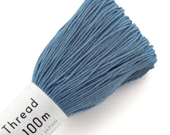 Olympus Sashiko Thread: Sky blue (color #9) cotton embroidery thread.