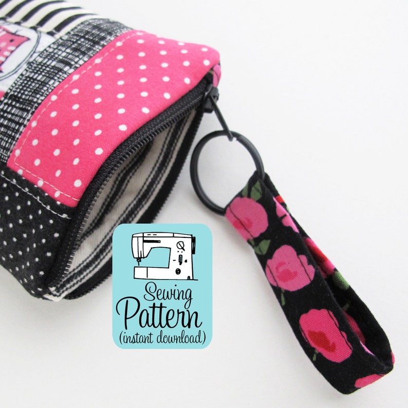 Fabric Zip Pull PDF Sewing Pattern Digital Delivery: Sew a short lanyard strap zip pull from quilting cotton fabric. image 2