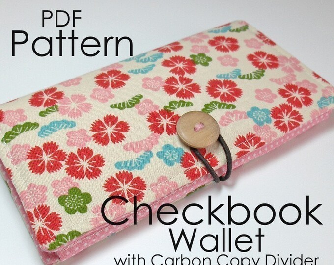 Checkbook Wallet With Carbon Copy Divider PDF Pattern Etsy