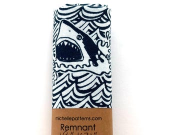 Great White Sharks Cotton Fabric REMNANT