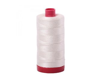 Aurifil 12wt Mako Muslin: Large spool (356 yards) of COTTON thread.