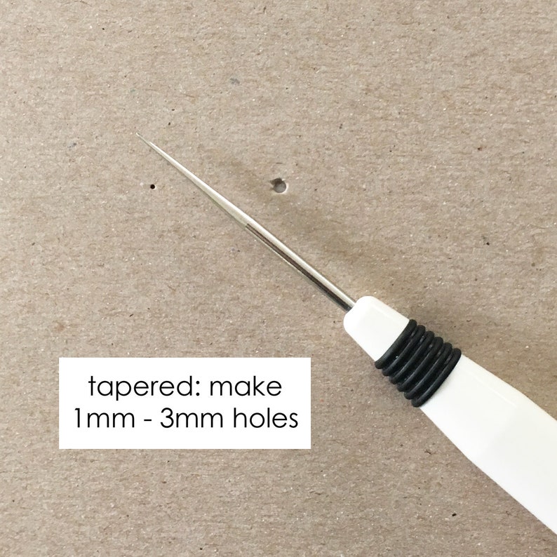 Clover brand straight tailors awl to use as sewing stiletto or hole punch for leather paper or