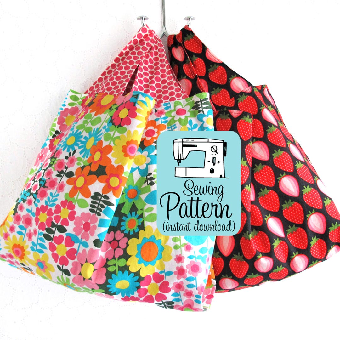 Grocery Bag PDF Sewing Pattern (Digital Delivery): Beginner friendly ...