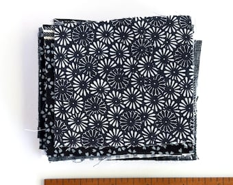 Blue Fabric Pieces: SMALL scraps for patchwork or visible mending.
