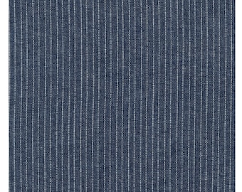 Pinstripe Denim: House of Denim lightweight cotton denim twill by the HALF YARD.