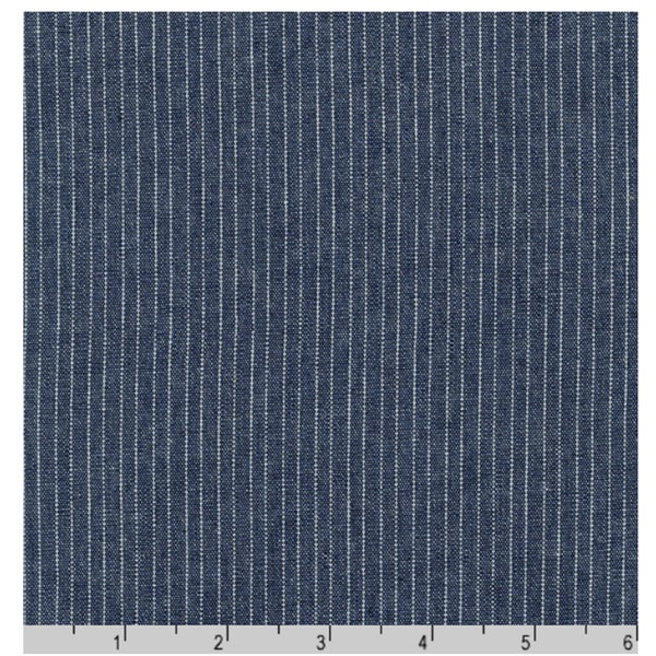 Pinstripe Denim: House of Denim lightweight cotton denim twill by the HALF YARD.