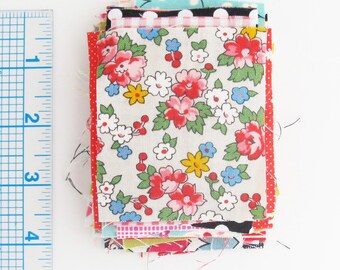 Tiny Scraps 1 Ounce Grab Bag | Very small quilting cotton fabric scrap pieces for postage stamp quilts, patchwork, fabric beads.