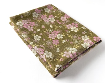 Japanese Cherry Blossom Dobby: REMNANTS of textured cotton fabric.