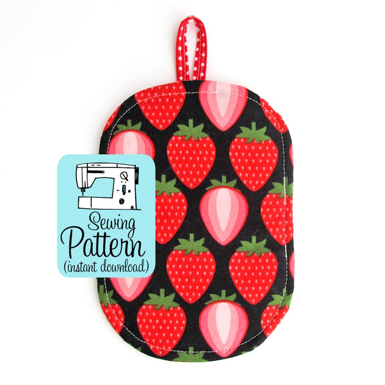 Just a Pinch Potholder PDF Sewing Pattern Digital Delivery: Quick and easy beginner sewing project tutorial to make kitchen potholders. image 1
