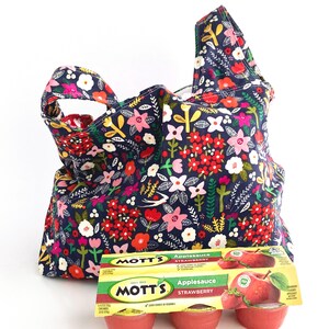 Grocery Bag Sewing Pattern PDF: Reversible Market Tote, 3 Sizes ...