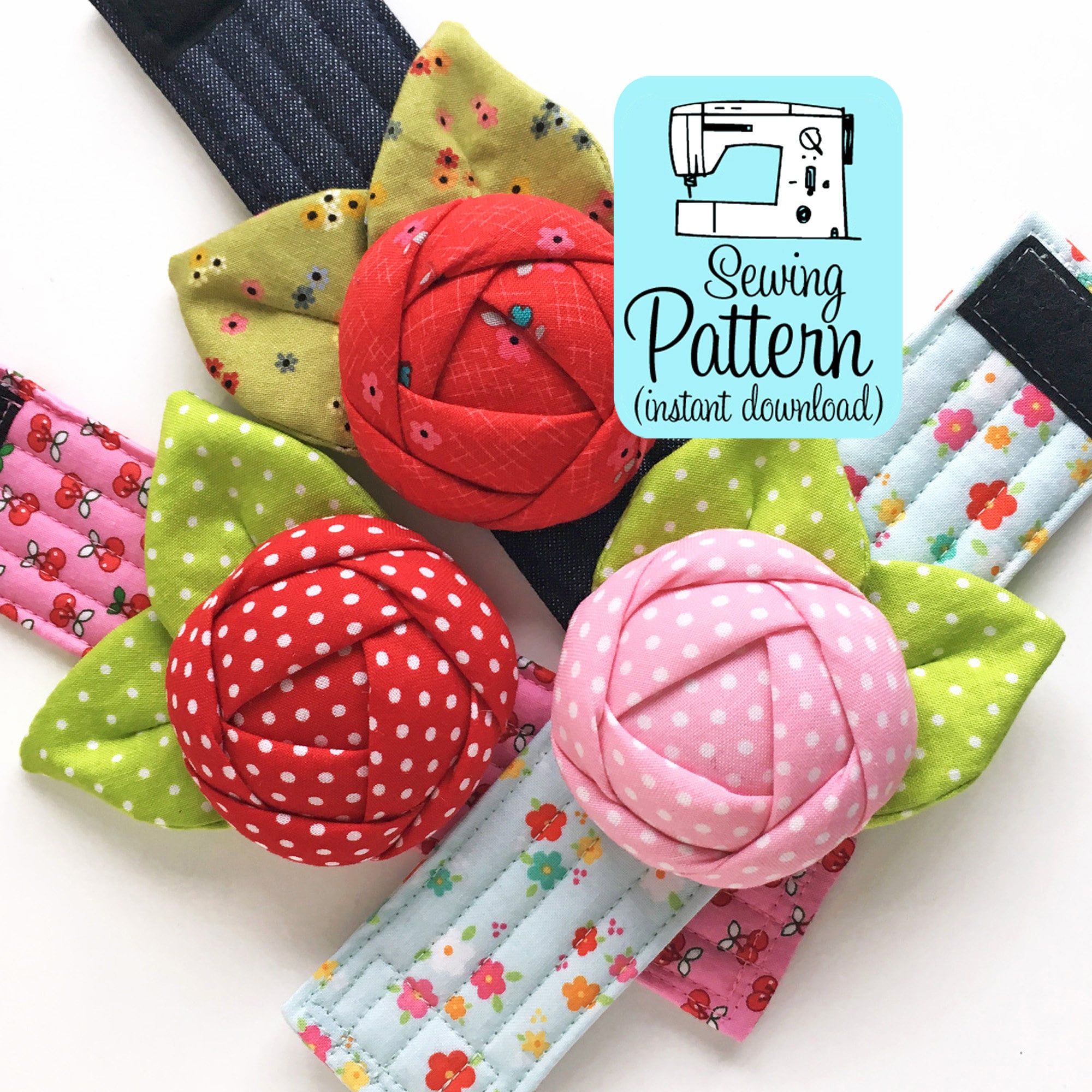 Wrist Pin Cushion Holder Lovely Portable Wristband Pincushion for, Size: 6.5cmx4.3cm, Pink