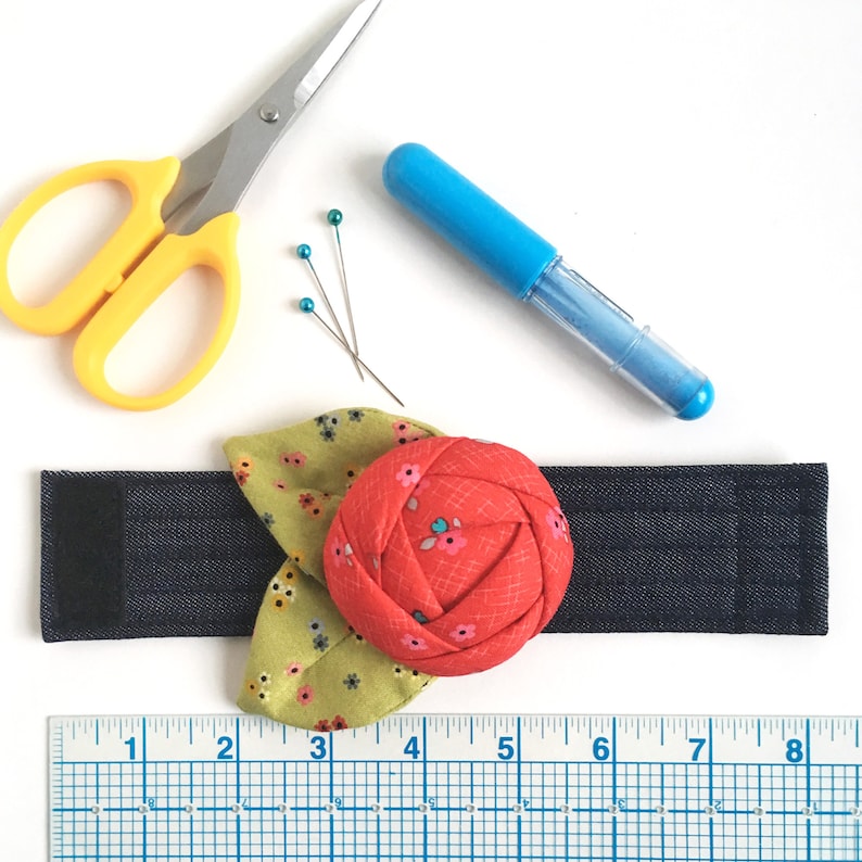 Rose Pincushion Cuff PDF Sewing Pattern Digital Delivery: Instructions to make a bracelet pin cushion to wear while you sew. image 8