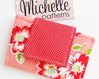 Business Card Wallet PDF Sewing Pattern (Digital Delivery): Sew a two pocket pouch to for business or rewards cards or use as a mini wallet.