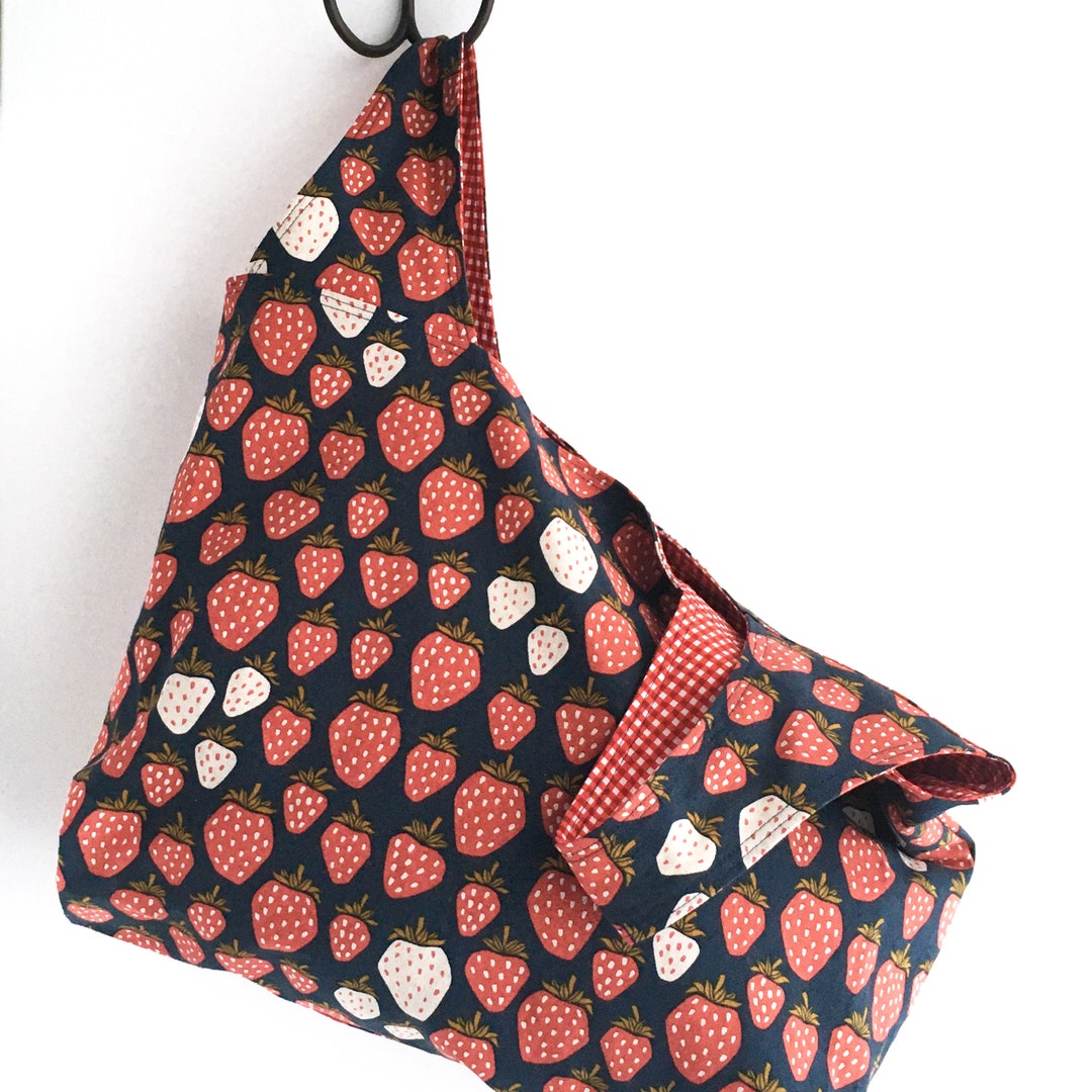 Strawberry Fabric Grocery Bag Machine Washable Tote to Use as Etsy