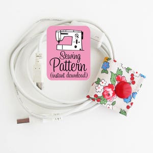 Cord Keepers PDF Sewing Pattern: Make fabric cord organizers for earbuds or headphones or other cables with this simple DIY sewing pattern.