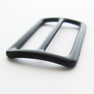 Adjustable Strap Hardware 1.5 Inch: Matte black triglider and rectangle ring strap adjuster hardware set. image 3