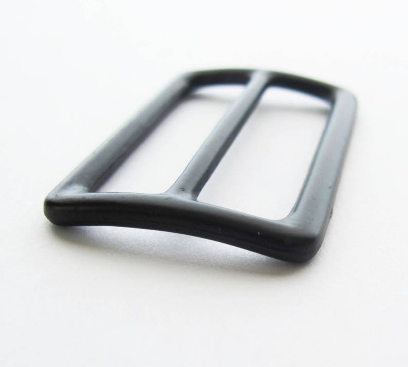 Adjustable Strap Hardware 1.5 Inch: Matte black triglider and rectangle ring strap adjuster hardware set. image 3