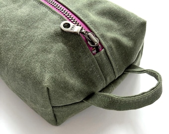 Waxed Canvas Boxy Zipper Pouch