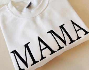 Mama Sweatshirt, Custom Mom Shirt, Personalized Mother's Day Gift, Embroidered Mama Hoodie with Kids Names