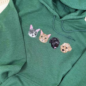 Custom Dog Face Embroidered Sweatshirt,Cat Sweatshirt,Dog Lover Sweatshirt,Personalized Gift For Mom