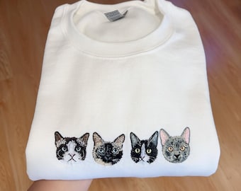Op maat geborduurd sweatshirt voor huisdieren: gepersonaliseerde hoodie voor huisdierportret