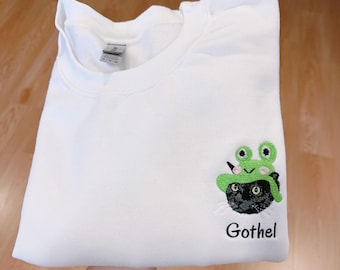 Op maat geborduurd sweatshirt voor huisdieren: gepersonaliseerde hoodie voor huisdierportret