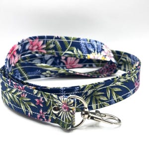 Cordão floral para jardim marinho, cordão para pescoço, porta-cartão de identificação, chaveiro, cordão para crachá de identificação, 100% algodão, professor, trabalhador de escritório