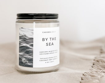 Coconut Soy Candle - By The Sea | 8 oz Wood Wick