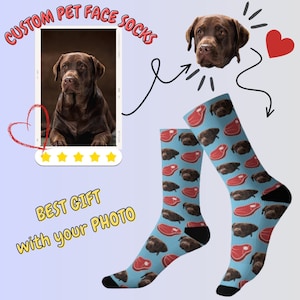 Custom PET Photo Socks Personalized Photo PET Socks Funny Socks With PET Faces Socks Gifts for Men and Women Personalized Socks Father&#39;s Day