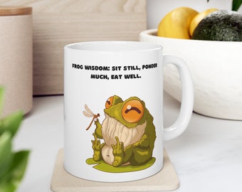 wisdom cute frog mug gift birthday present frog lover gift mug gift for her him mug coffee tea hot chocolate