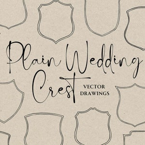 Handgetekende Wedding Crest SVG PNG, geïllustreerde frames voor DIY-uitnodiging, doodle Frame, monogram Crest-bestand, klassieke bruiloft uitnodiging downloaden