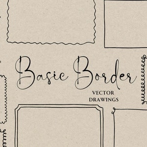 Grundlegender Rand für Visitenkarte SVG PNG, handgezeichnete, schrullige Kunst, wunderlicher Visitenkartenrahmen, DIY Small Business, Nail Artist Kosmetikerin