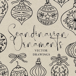 Ornamento natalizio scandinavo disegnato a mano SVG PNG, stravagante scarabocchio per feste di Natale nordiche, icona Hygge per la cena di Natale, clipart popolare svedese