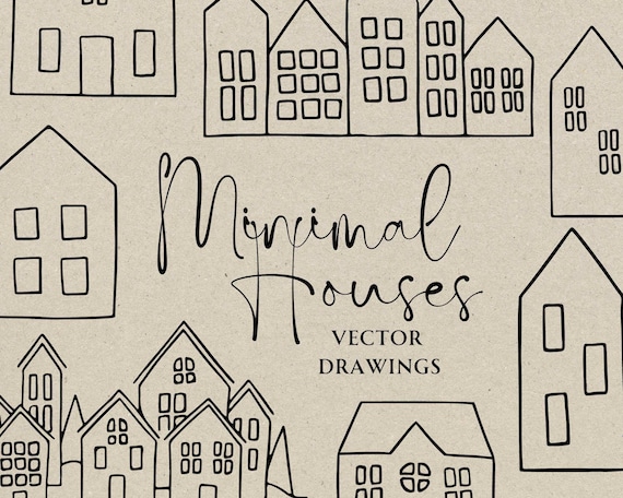 Hand Drawn Minimalist House SVG PNG, Whimsical Nordic Holiday Party Outline, Winter Bridal Shower Doodle Icon, House Warming Party Clipart