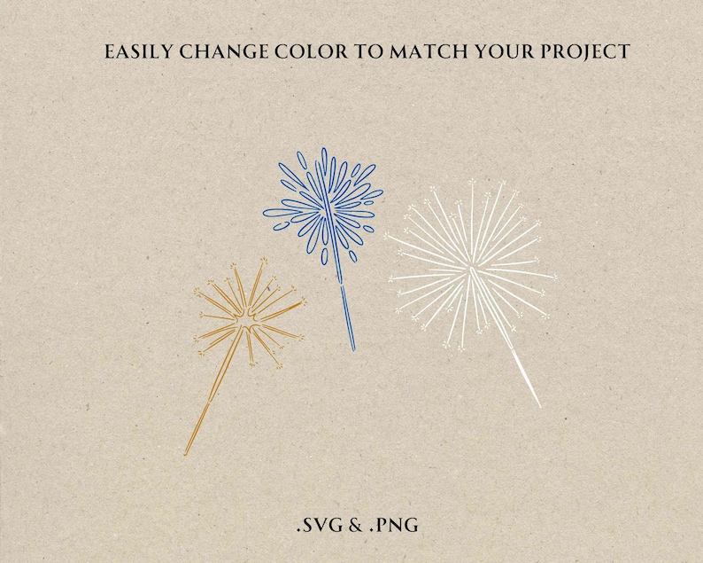 Hand Drawn Sparkler Illustration SVG PNG, Icon for Wedding Invitation Clipart, Bridal Shower Doodle, Whimsical Sparkling Stick, DIY Invite image 3