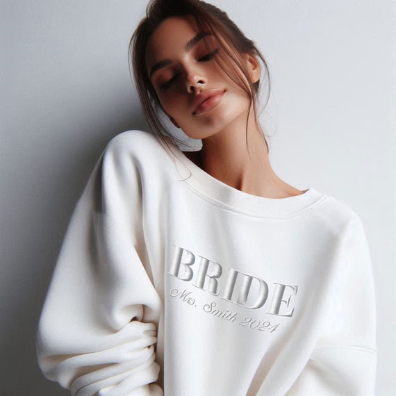 Personalized bride sweatshirt clearance